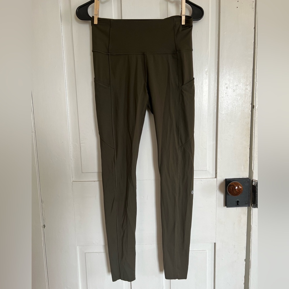 Lululemon Fast and Free Tight Dark Olive size 6 W5BXUS